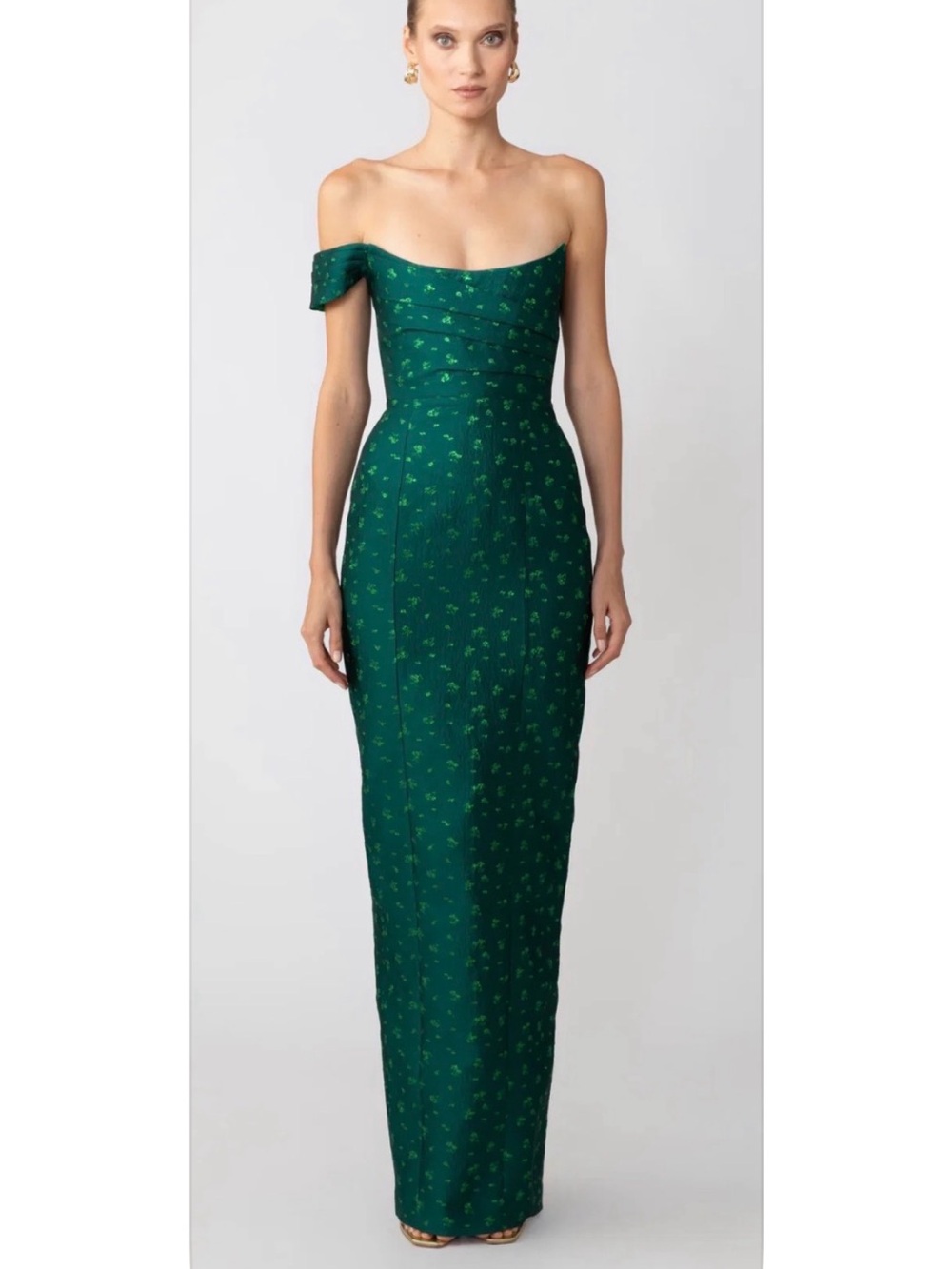 Strapless Emerald Green Column Gown